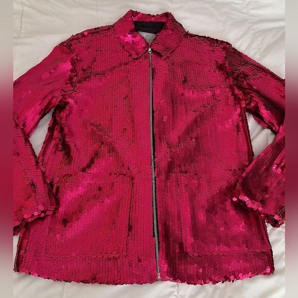 Asos Sz 8 hot pink sequin blazer jacket - Picture 5 of 9